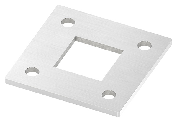 Ankerplatte, 120 x 120 x 6mm, mit Längsschliff , V2A