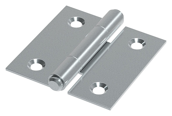 Scharnier 30x30mm mit festen Zapfen, verzinkt