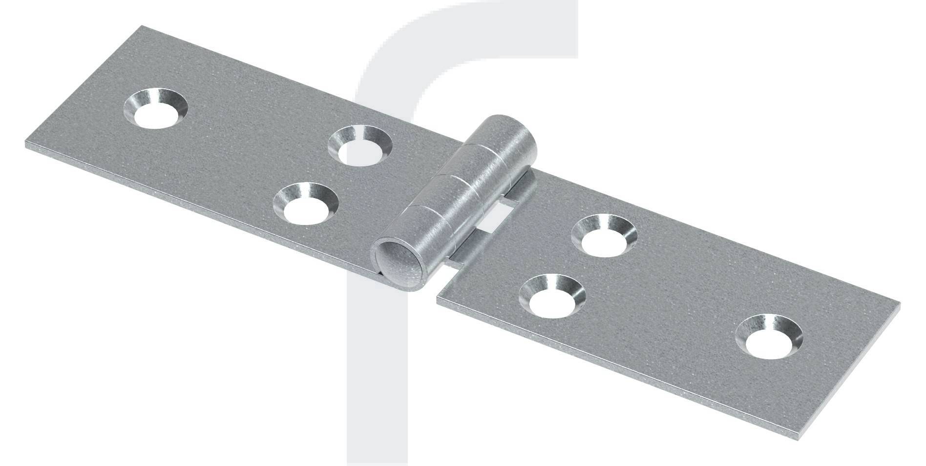 Scharnier 25x100mm mit festen Zapfen, verzinkt