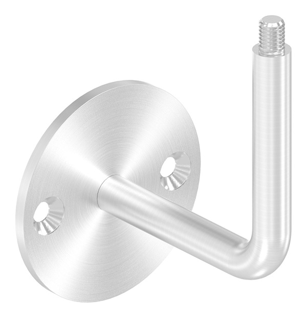 Handlaufhalter oben mit Außengewinde M8, Ronde und Bügel verschraubt, V2A