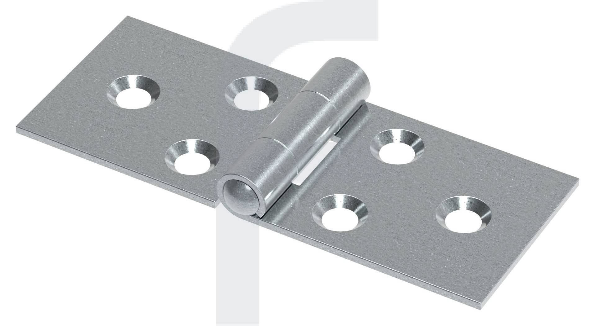 Scharnier 20x50mm mit festen Zapfen, verzinkt