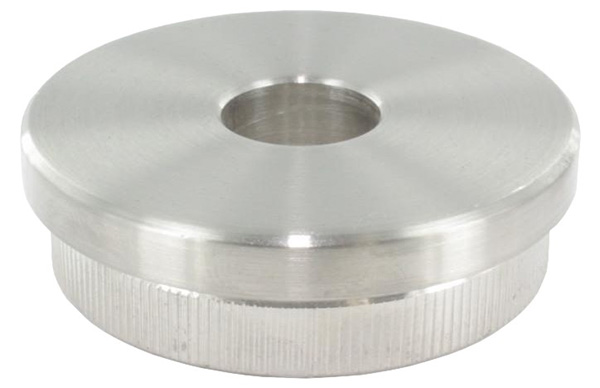 Rohrabschlussstopfen, für Rohr 33,7 x 2,0mm, mit Bohrung 12,1mm, flach, V2A