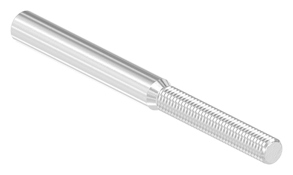 Gewindeterminal für Seil 3mm, mit Außengewinde M5 rechts, zum Selbstverpressen, V2A