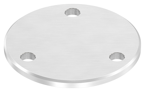 Ankerplatte, Ø 100 x 6mm, mit Längsschliff und Fase, V2A