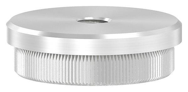 Rohrabschlussstopfen, für Rohr 42,4 x 2,0mm, mit Gewinde M8, flach, V2A