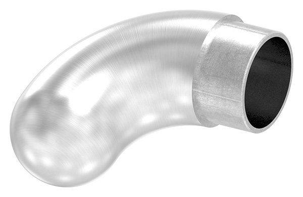 Rohrbogen 90°, für 42,4 x 2,0mm, als Endstück halbrund, V2A