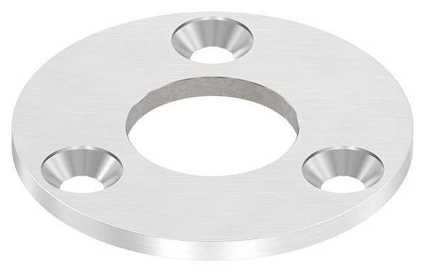 Ankerplatte, Ø 100 x 6mm, mit Längsschliff, V2A