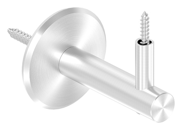 Handlaufhalter zum Anschrauben des Handlaufs mit Holzschraube M6, inkl. Stockschraube M8 x 80, V2A