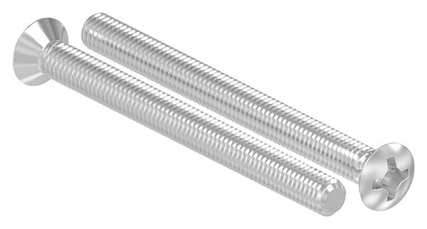 Linsen-Senkkopfschraube M6 x 70 mit Phillips-Kreuzschlitz, DIN 966, A2