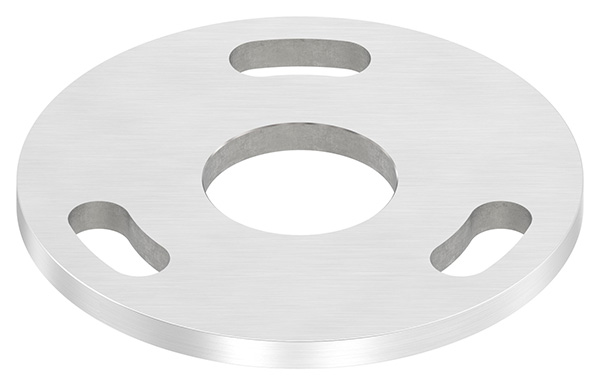 Ankerplatte, Ø 100 x 6mm, mit Längsschliff, V2A