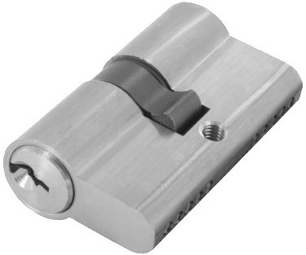 8595-70 Profilzylinder aus Messing in Edelstahloptik mit 3 Schlüssel