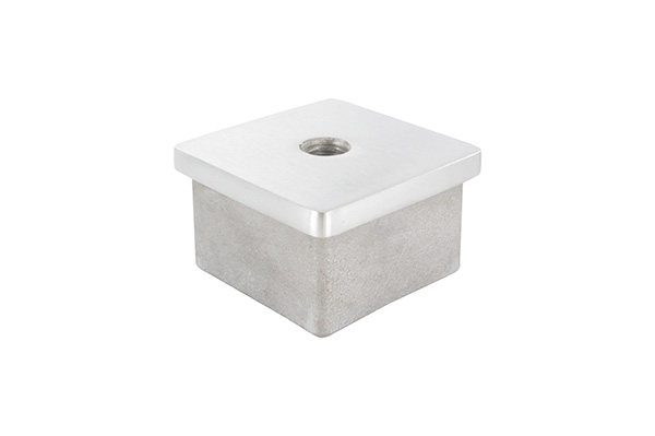 Einsteckkappe, für Quadratrohr 50 x 50 x 2,0mm, mit Gewinde M8, geschliffen, V4A