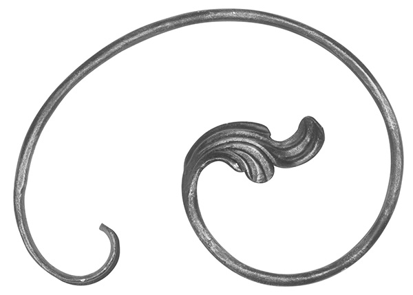 Ländliches Barock C-Schnecke 10mm, 300x210mm, rechts