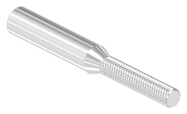 Gewindeterminal für Seil 6mm, mit Außengewinde M6 rechts, zum Selbstverpressen, V2A