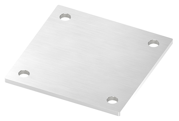 54215-240 Ankerplatte, 150 x 150 x 6mm, mit Längsschliff, V2A