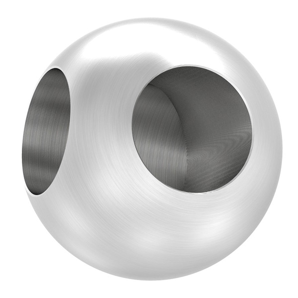 51025-240S2 Vollkugel, Ø 25mm, mit 2x 12,2mm Bohrungen, 90° versetzt, V2A