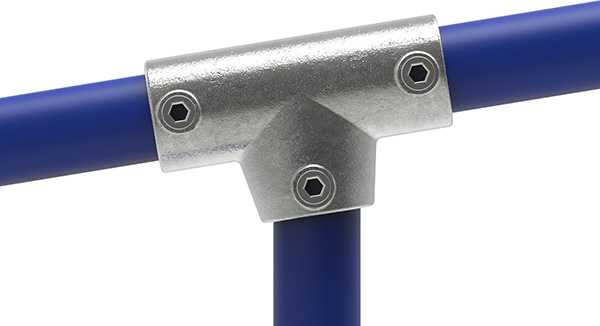 T-Stück lang, schräg, variabel 0 - 11°, für Rohr 33,7mm