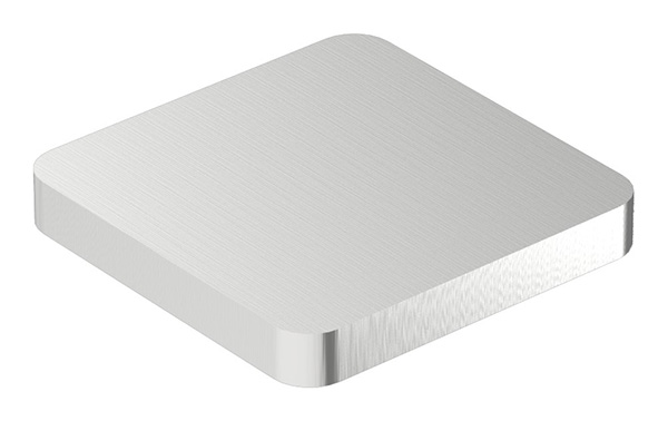 100053030 Flachkappe, für Quadratrohr 30 x 30mm, geschliffen, V4A