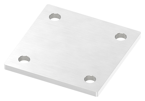 54210-240 Ankerplatte, 100 x 100 x 6mm, mit Längsschliff, V2A