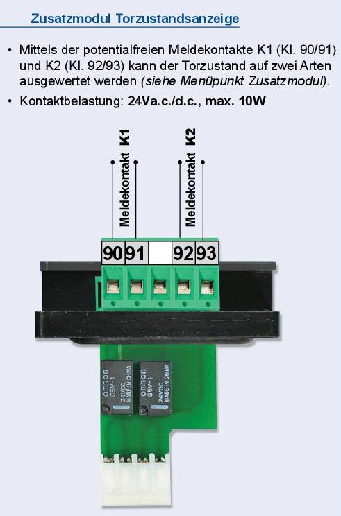 Zusatzmodul Torzustandsanzeige PULL T-Serie