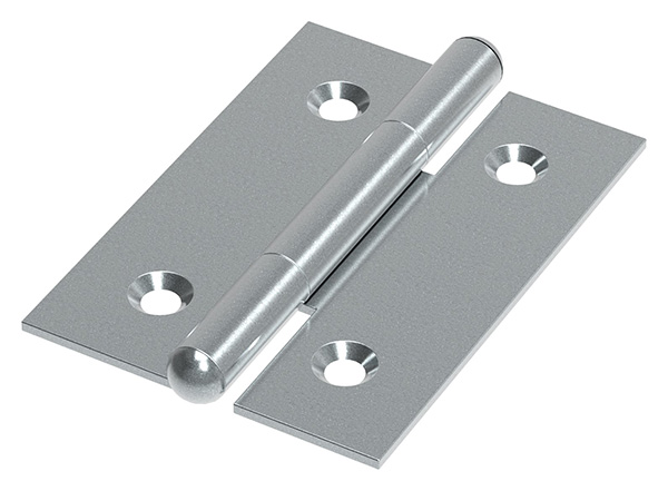 Scharnier 35x22mm mit festen Zapfen, verzinkt