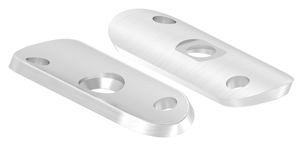 Halteplatte für Rohr 42,4mm, Bohrungen versetzt, V2A 