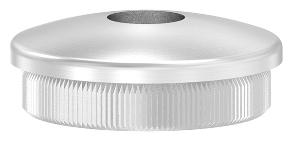 Rohrabschlussstopfen, für Rohr 42,4 x 2,0mm, mit Bohrung 12,1mm, leicht gewölbt, V2A
