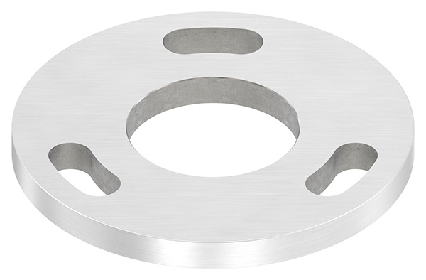 Ankerplatte, Ø 100 x 8mm, mit Längsschliff, V2A