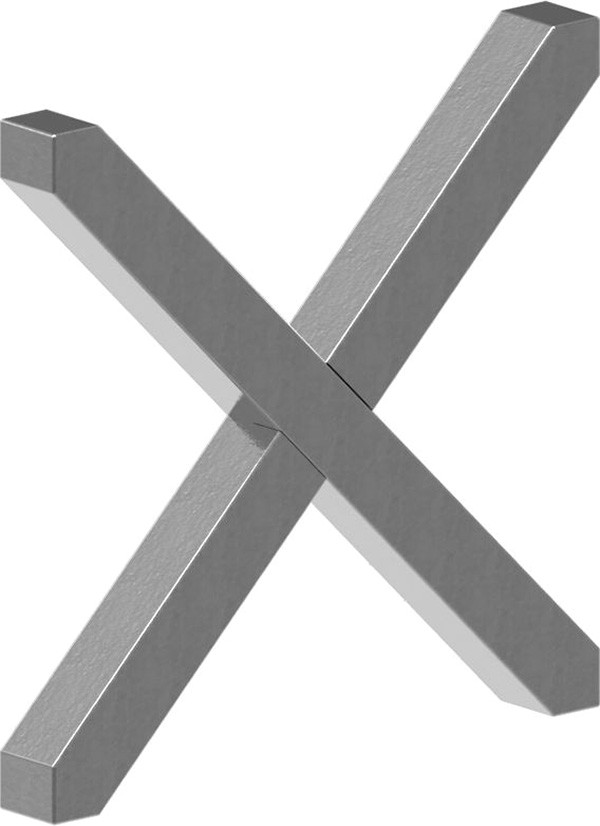 Kreuz 12x12mm, 100x100mm