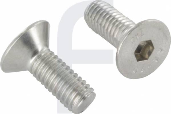 58316-240-80 Senkkopfschraube M8 x 80 mit Innensechskant A2, ISO 10642, Vollgewinde bis Kopf