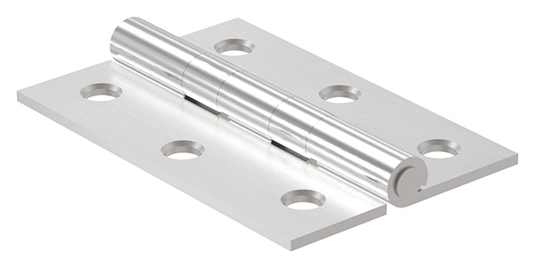 Scharnier 75x50mm mit festen Zapfen, schwere Ausführung, V2A