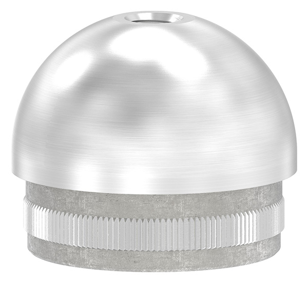Rohrabschlussstopfen, für Rohr 42,4 x 2,0mm, mit Innengewinde M8, halbrund, hohl, V2A