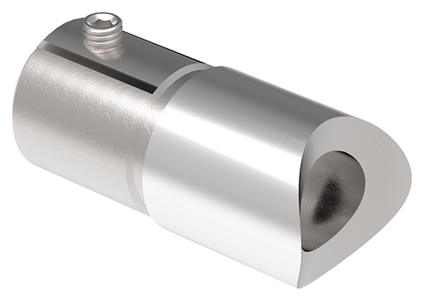 50128-240 Anschlußstück 90°, für Rohr 33,7 x 2,0mm, Anschluss oben 48,3mm, V2A