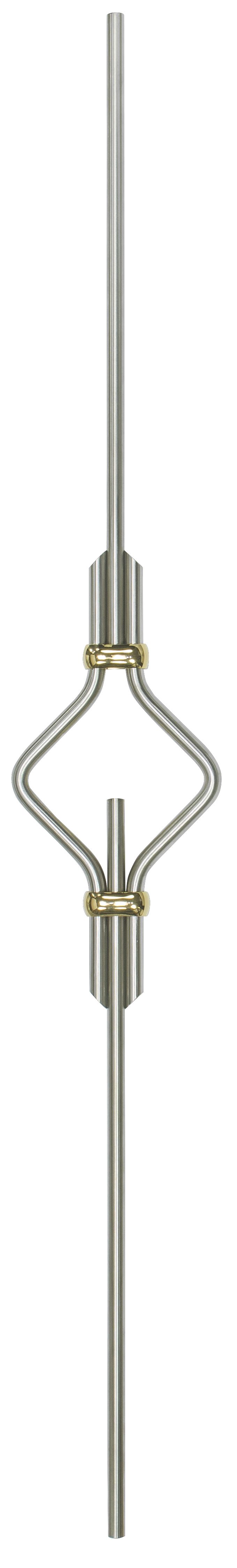 56148-240-GO Zierstab 12mm Rundstab, mit Goldbund, OHNE Kugel, V2A
