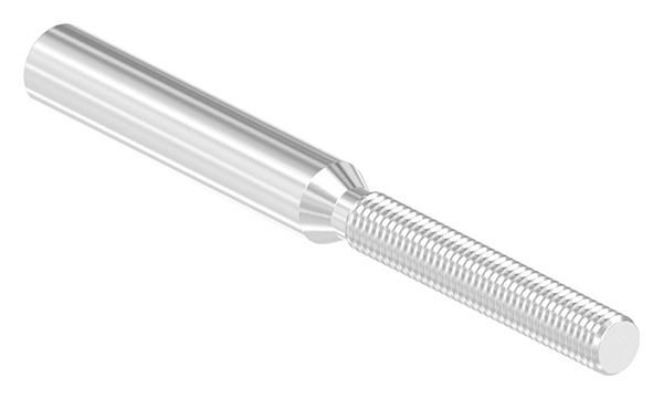 Gewindeterminal für Seil 8mm, mit Außengewinde M8 rechts, zum Selbstverpressen, V2A