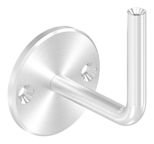 Handlaufhalter oben mit Innengewinde M6, Ronde und Bügel verschraubt, V2A