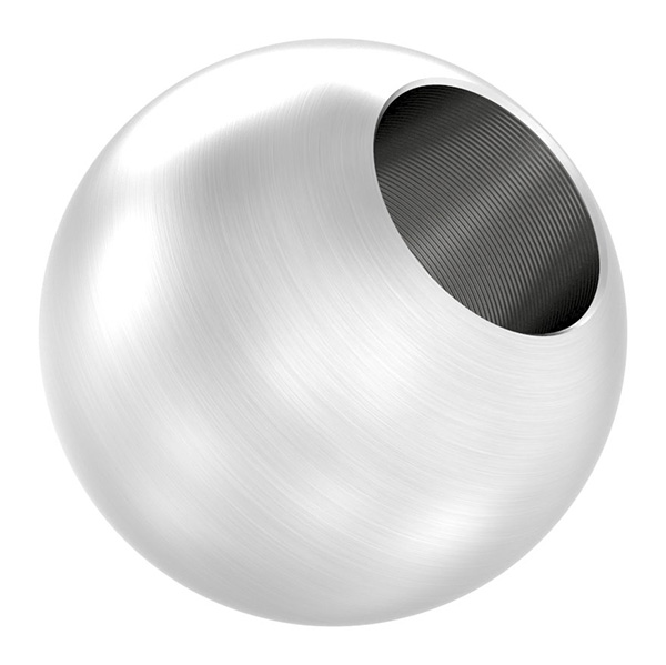 51025-V4AS Vollkugel, Ø 25mm, mit Sackloch 12,2mm, V4A