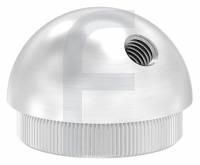 Rohrabschlussstopfen, für Rohr 42,4 x 2,5mm, mit Gewinde M8, 45° versetzt, halbrund, V2A