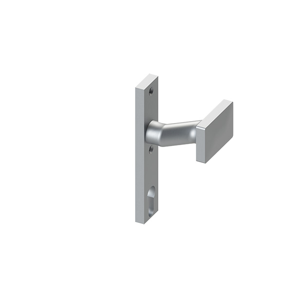 Türknopf auf Langschild, ALU, gekröpft