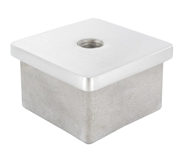 100034040-M8-V2A Einsteckkappe, für Quadratrohr 40 x 40 x 2,0mm, mit Gewinde M8, geschliffen, V2A