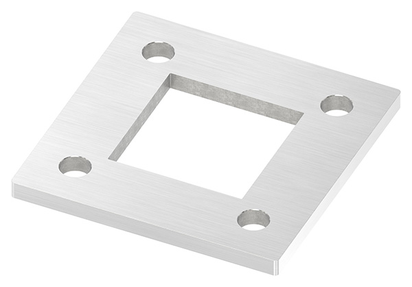 Ankerplatte, 120 x 120 x 8mm, mit Längsschliff , V2A