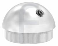 Rohrabschlussstopfen, für Rohr 48,3 x 2,5mm, mit Gewinde M8, 45° versetzt, halbrund, V2A
