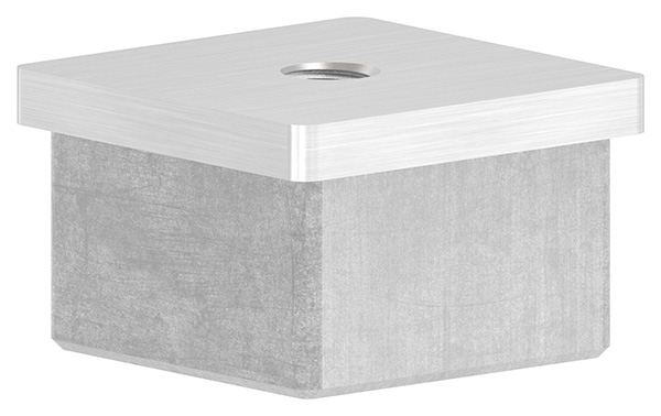 Einsteckkappe, für Quadratrohr 40 x 40 x 2,0mm, mit Gewinde M8, geschliffen, V4A
