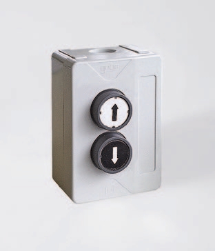 13330110 Drucktaster KDT 2,  2-fach Drucktaster mit "??" Tasten, Aufputzmontage