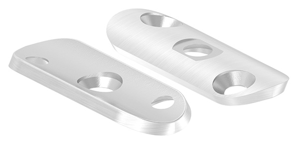 Halteplatte für Rohr 42,4mm, Bohrungen versetzt, V2A 