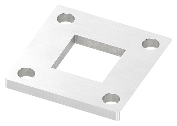 Ankerplatte, 68 x 68 x 6mm, mit Längsschliff, V2A