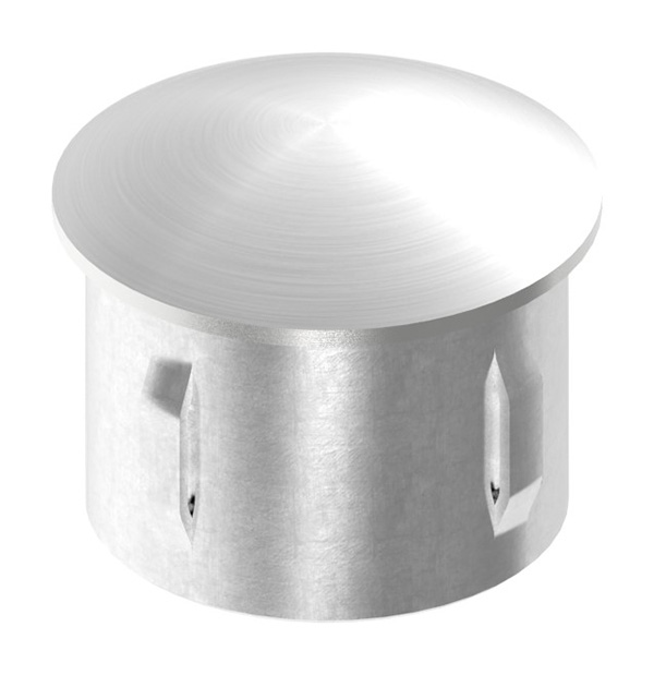 Rohrabschlussstopfen, für Rohr 42,4 x 2,0 - 2,6mm, leicht gewölbt, hohl, V4A