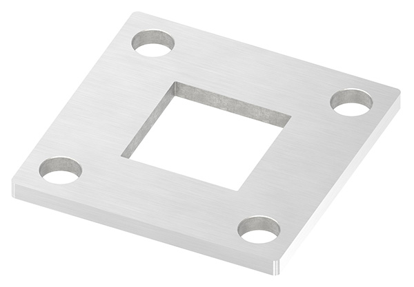 Ankerplatte, 92 x 92 x 6mm, mit Längsschliff, V2A