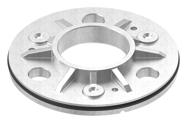 Ankerplatte mit Gummiring, Ø 103,5 x 8mm, gegossen, roh, V4A