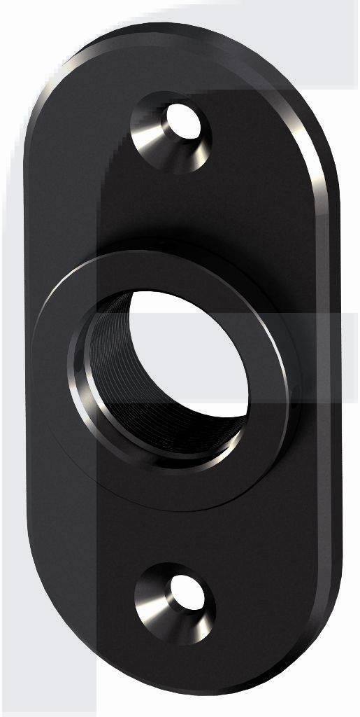 Aluminium Montageplatte oval 65x140mm, zum Schrauben